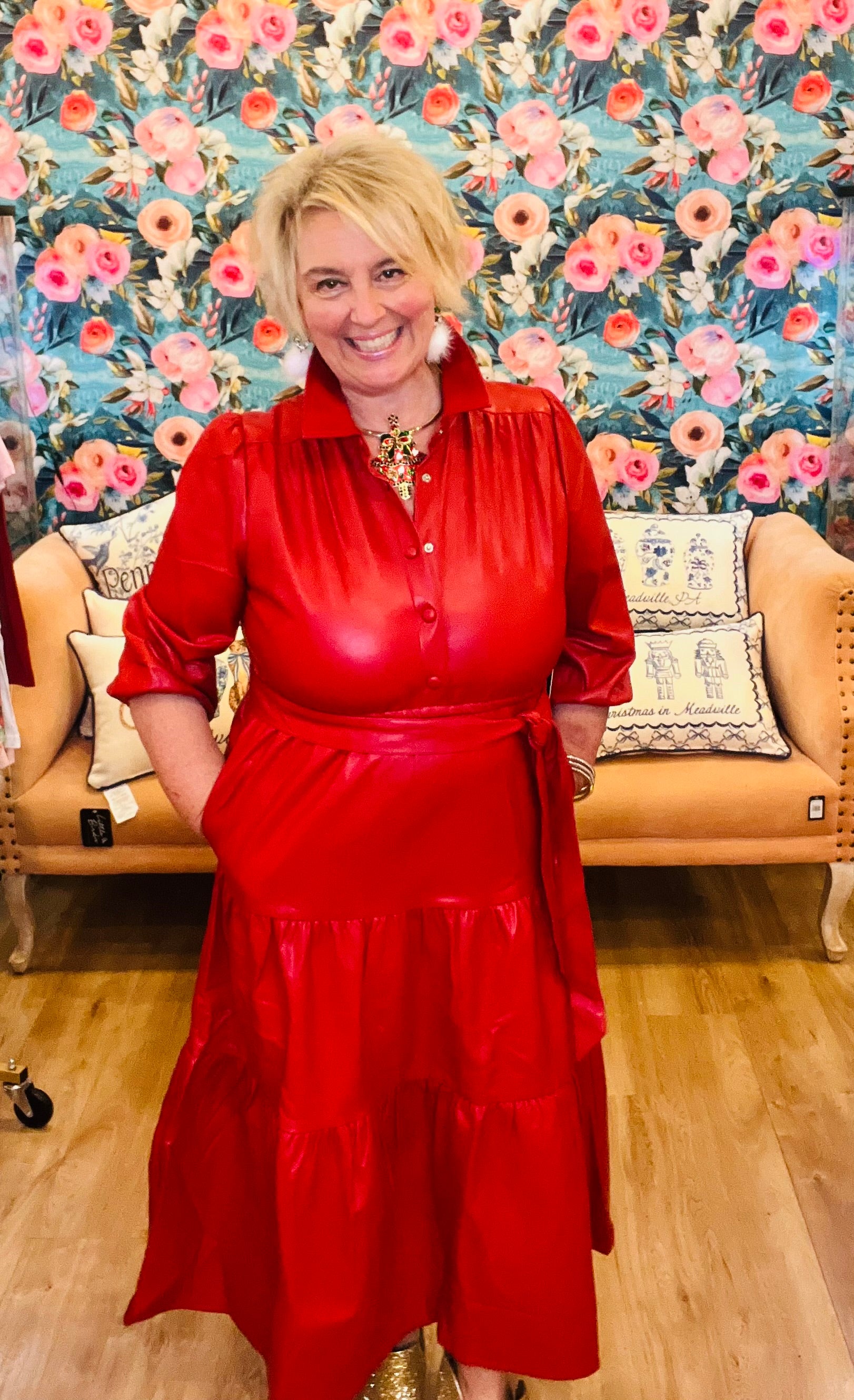 red pleather dress **Rich Red Faux Leather Dress