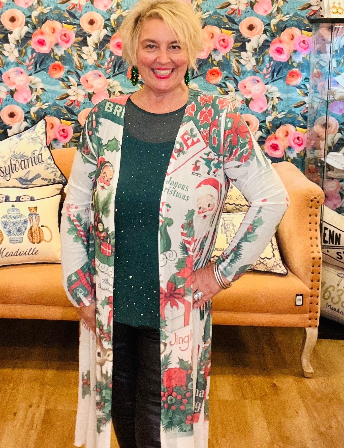 Vintage Holiday Mesh Duster