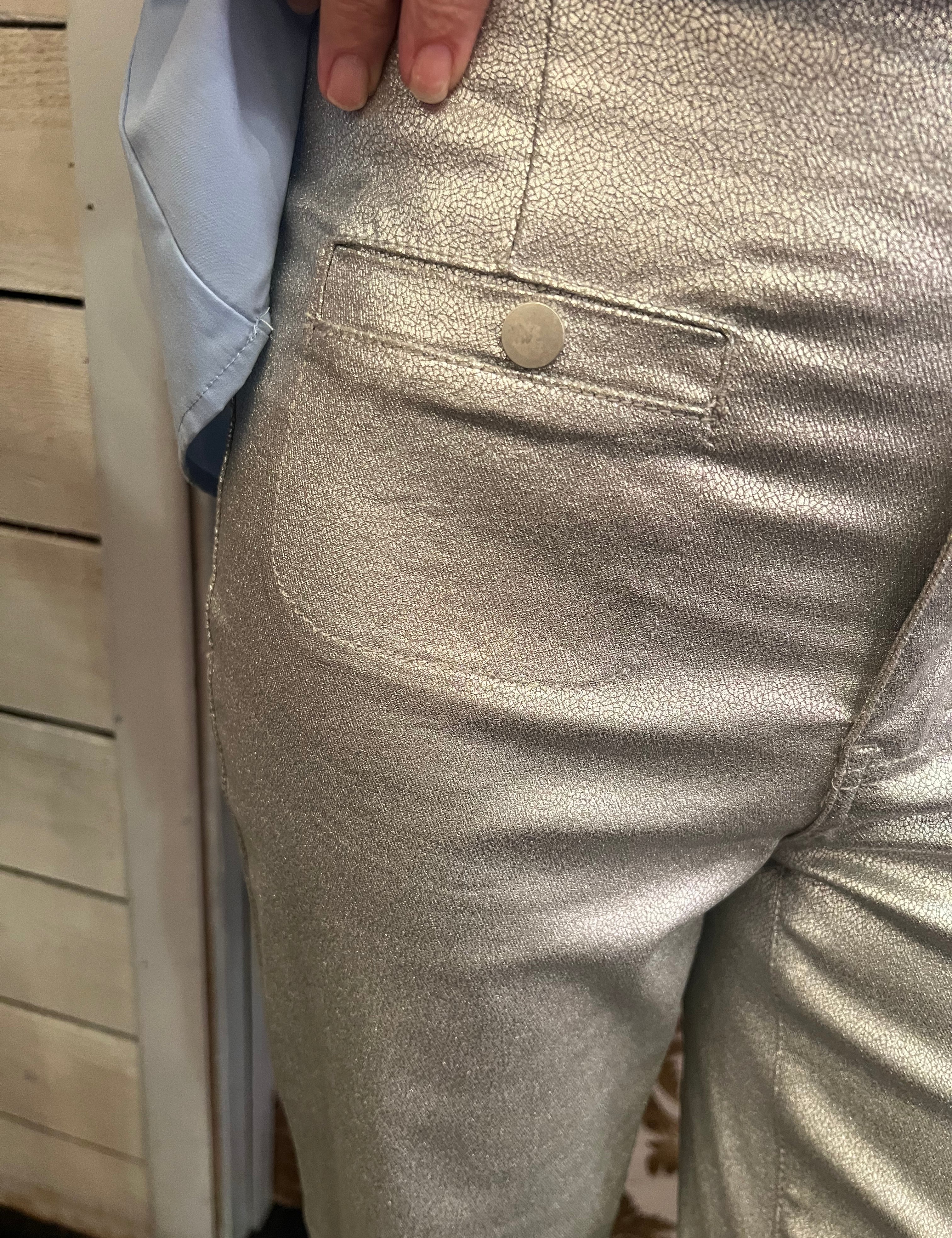 Charlie B - Metallic Silver Pants
