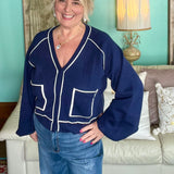 Classic Nautical Raglan Cardigan