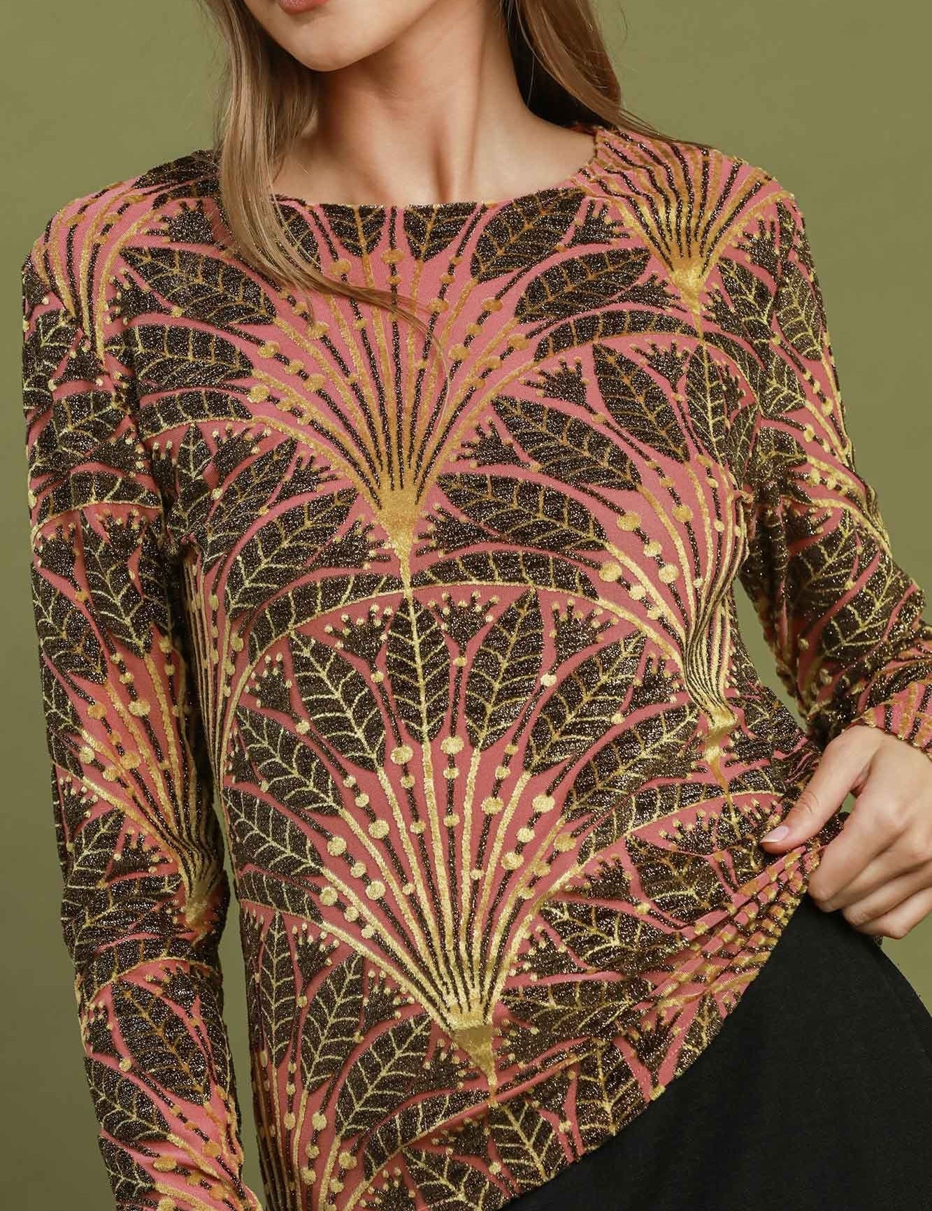 Mauve Burn Out Velvet Top