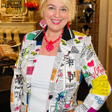 Joseph Ribkoff - Colorful Newspaper Print Blazer