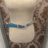 *Crystal Studded Metal Spike Leather Belt