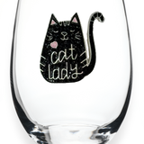 Cat Lady Stemless Wine Glass
