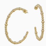 Water Resistant Gold and Silver Graduated Beaded 2" Hoop Earring
