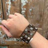 Leather Studded Snap Bracelet