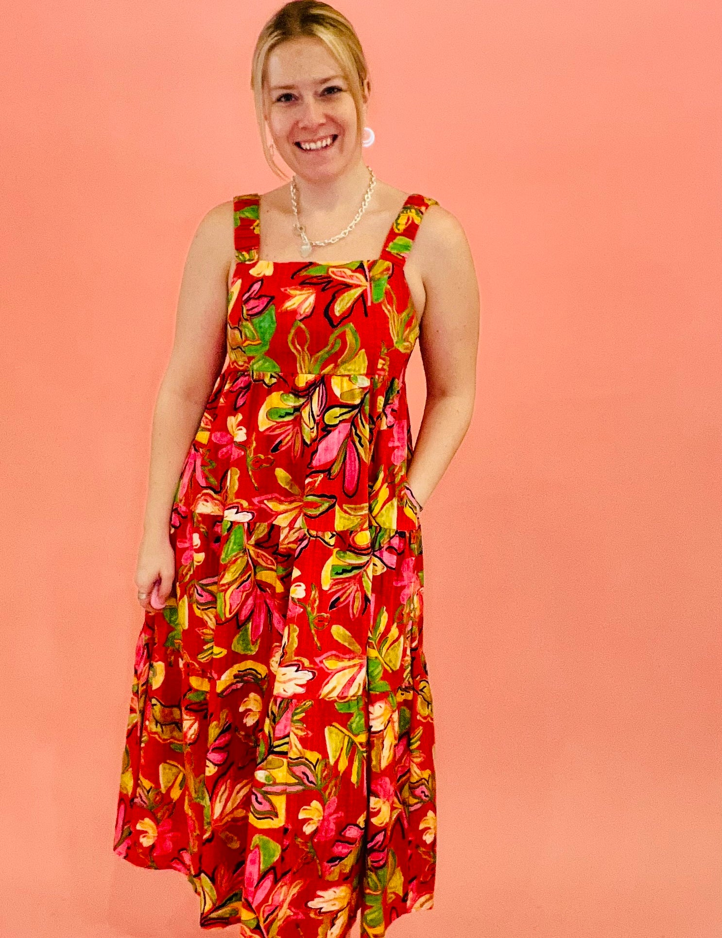 Hot Corals Maxi Dress