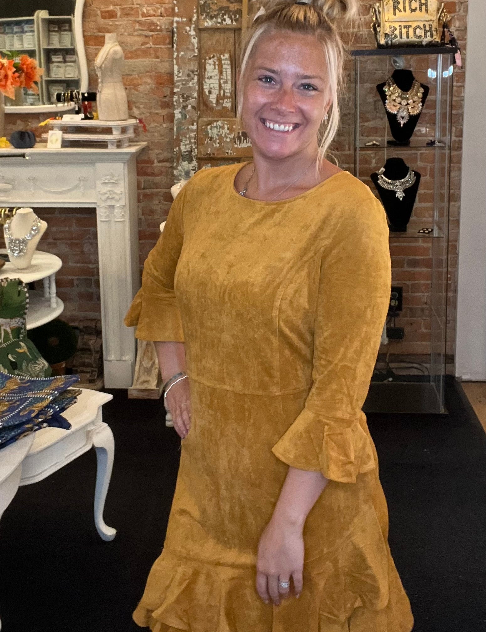 Alexa Tiered Suede Dress