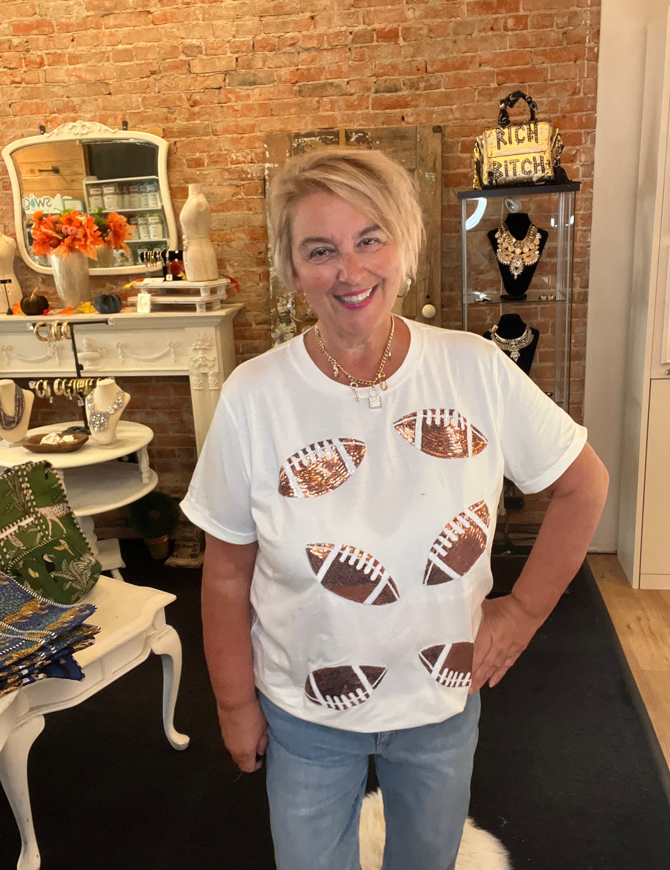 Blitz Babe Sequin Football Tee