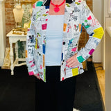 Joseph Ribkoff - Colorful Newspaper Print Blazer