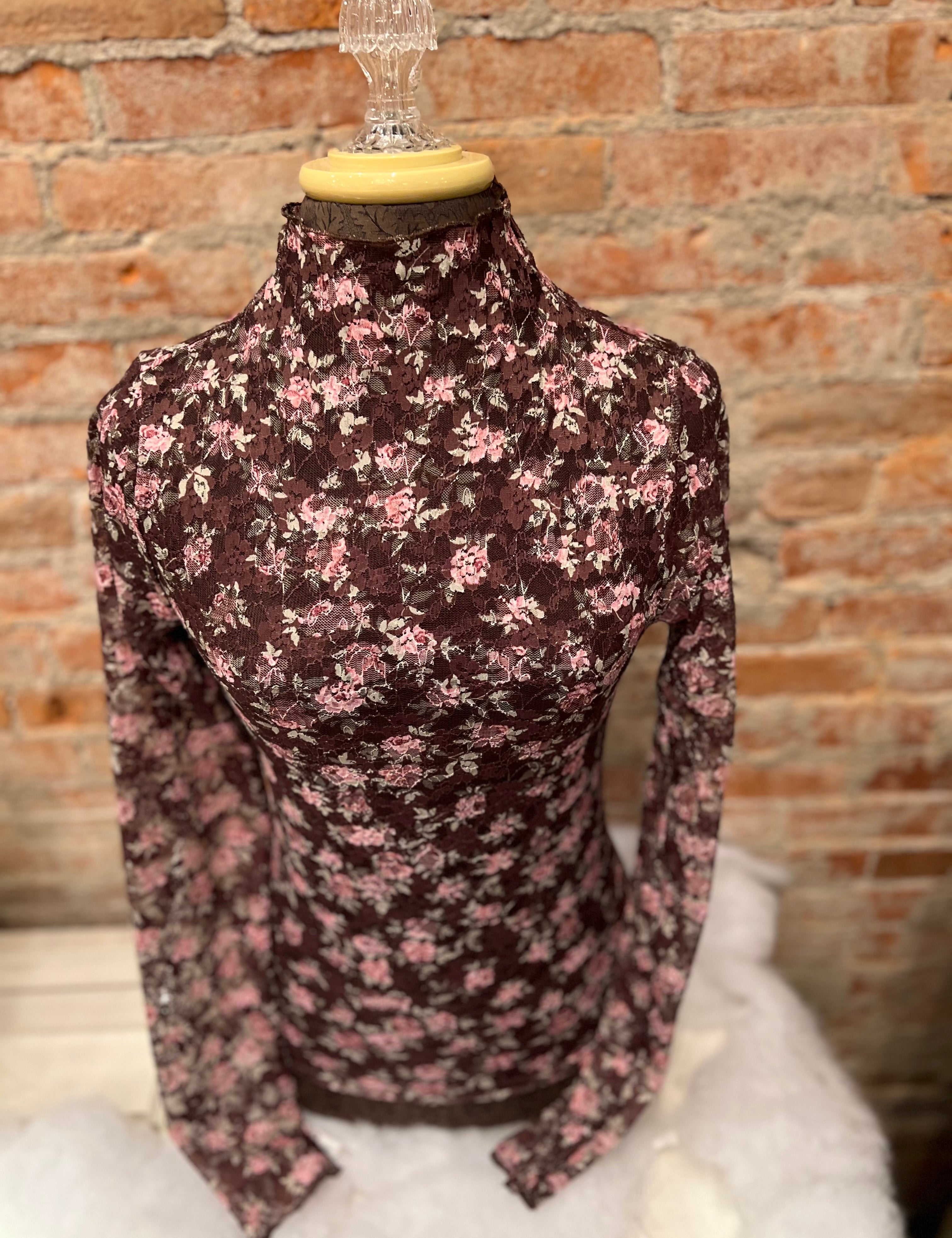 Dainty Rosebuds Mesh Top