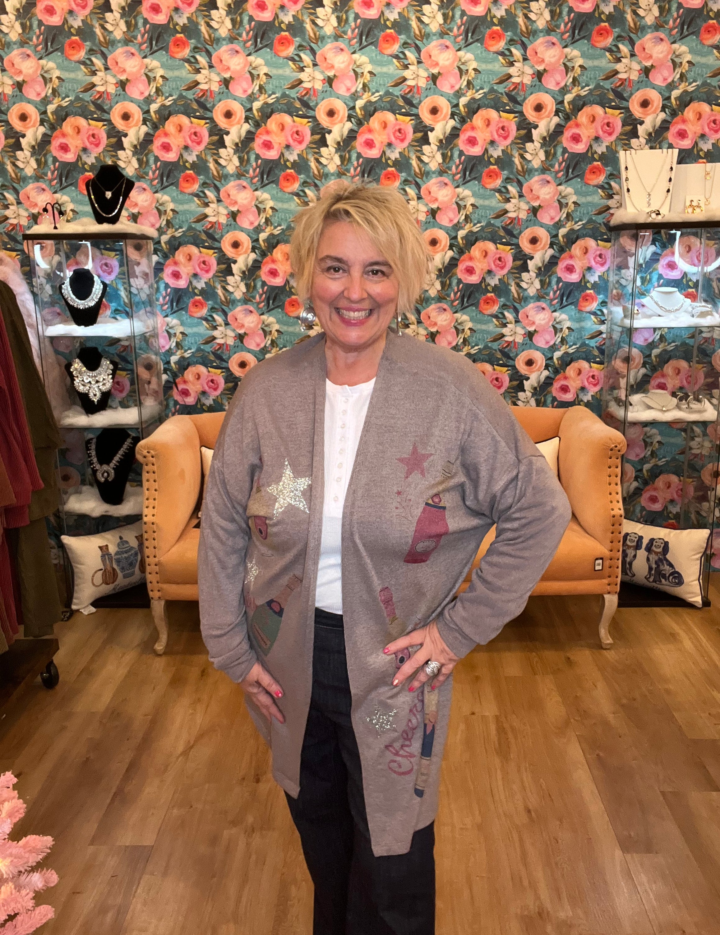 Holiday Cheers Glitter Cardigan