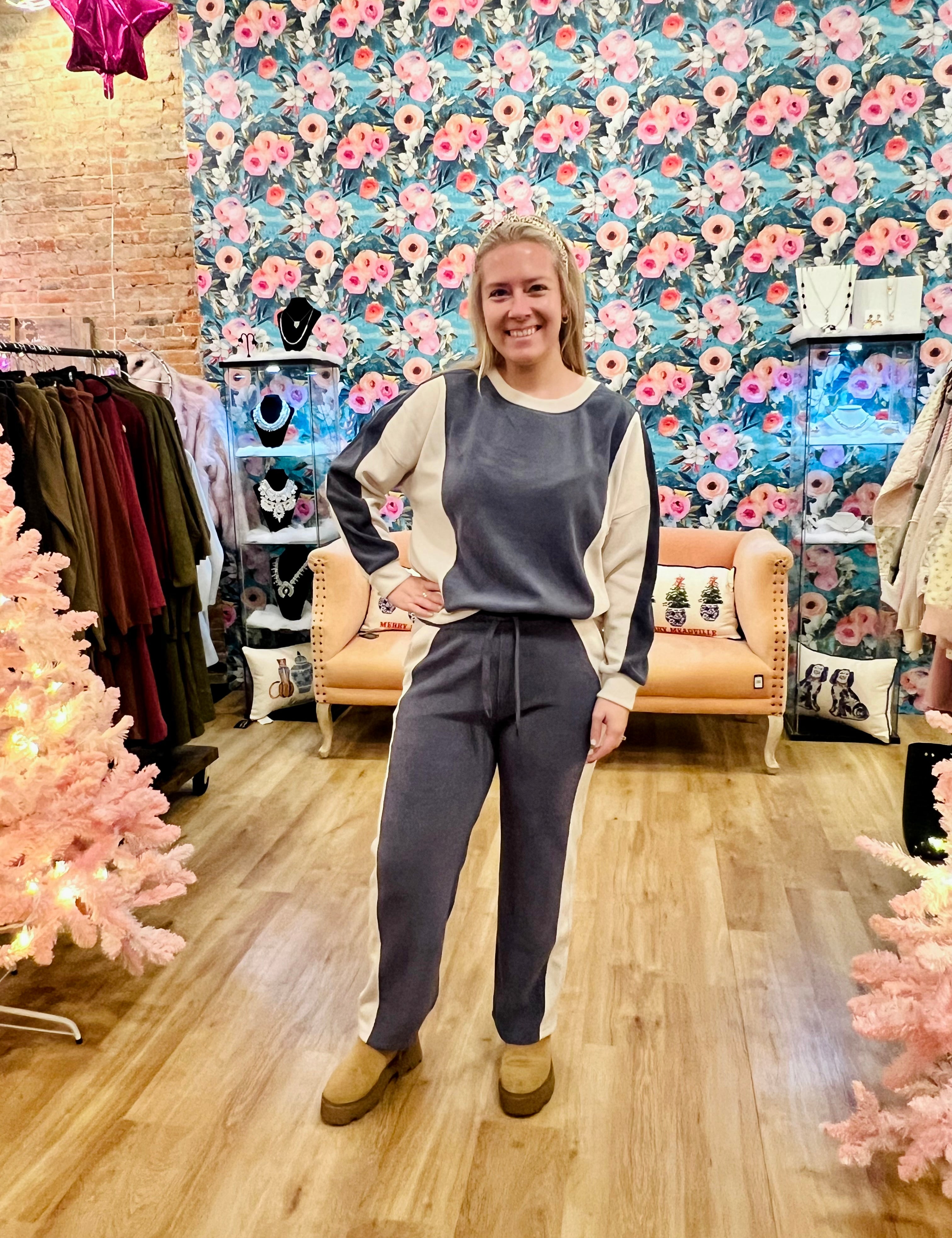 Relaxed Colorblock Corduroy Sweatshirt