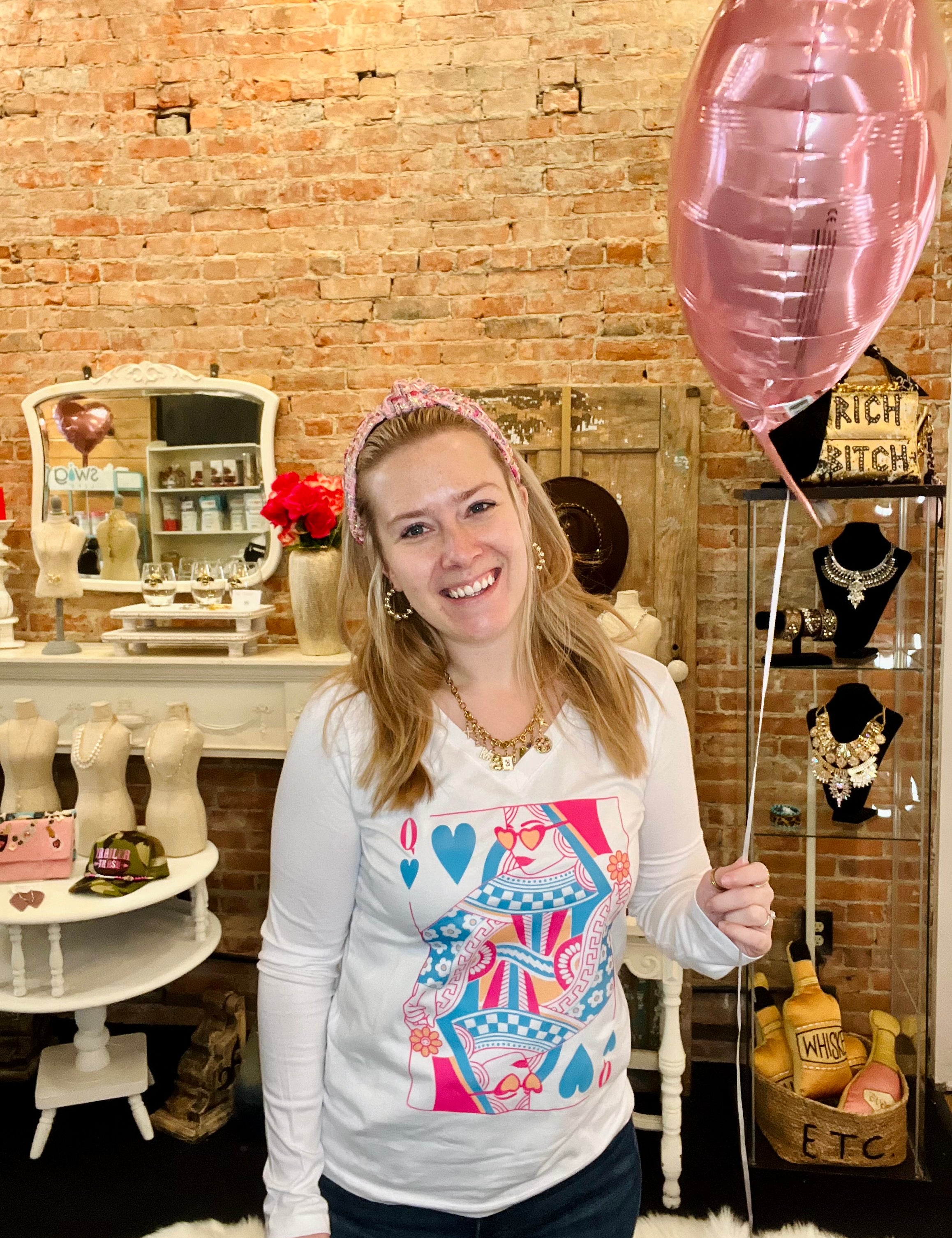 Queen Of Hearts Long Sleeve Tee