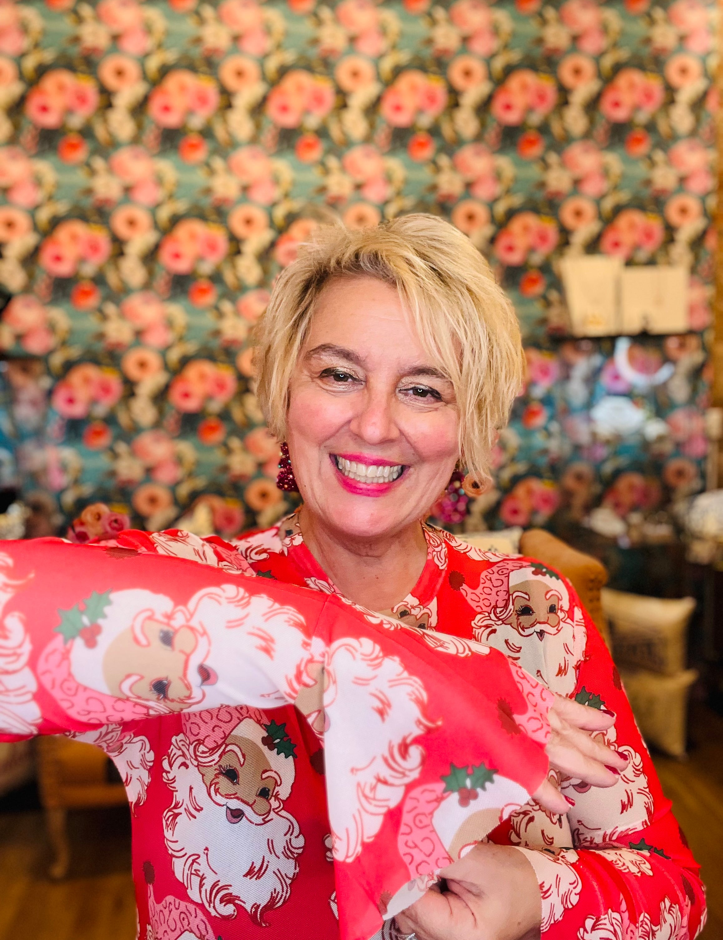 Winking Santa Mesh Top