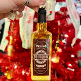 *Glass Liquor Bottle Ornament w/ Glitter, 5 Styles