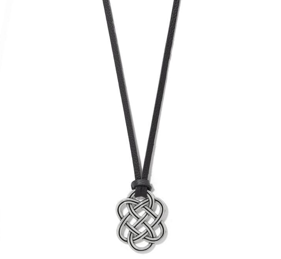 Brighton - Interlock Trellis Leather Necklace