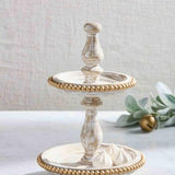 Mudpie - Mini Gold Beaded Tiered Tray