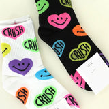 **Smiley Face Crush Crew Socks