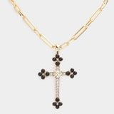 Stone Accented Cross Necklace