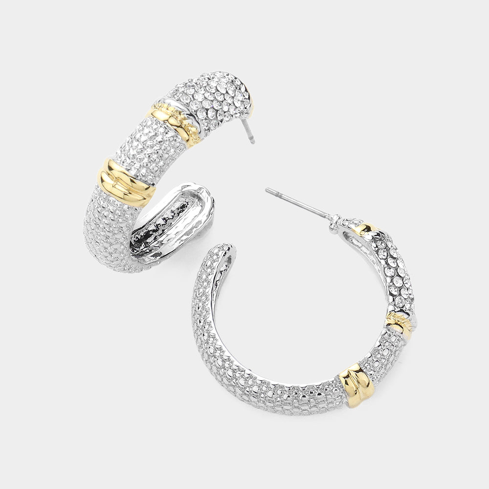 Stone Pave Hoop Earring