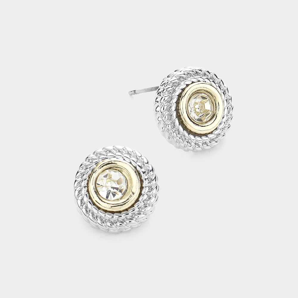 Two Tone Circle Earrings