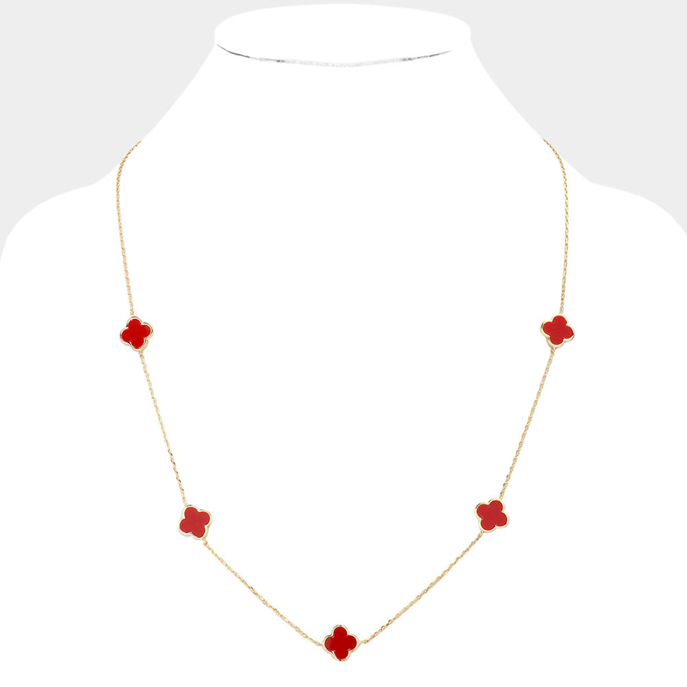 Ruby Quatrefoil Necklace