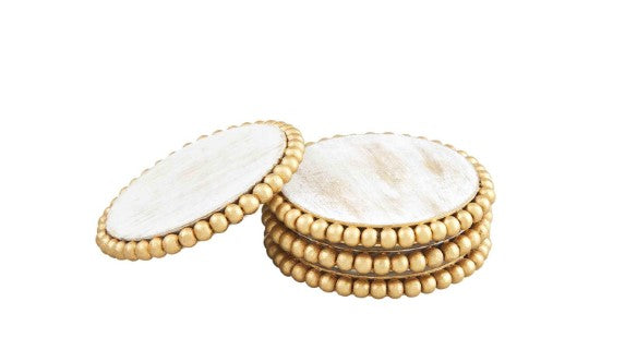 Gold Beaded Coaster Set