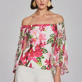 *Joseph Ribkoff - Fresh Florals Chiffon Top