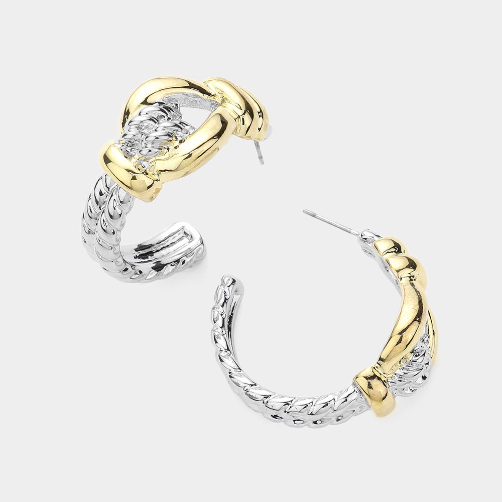 Knotted Textured Hoop Earrings