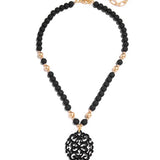 *Zenzii - Damask Pendant Beaded Collar Necklace