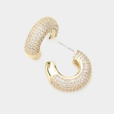 Gold Pave Small Hoops