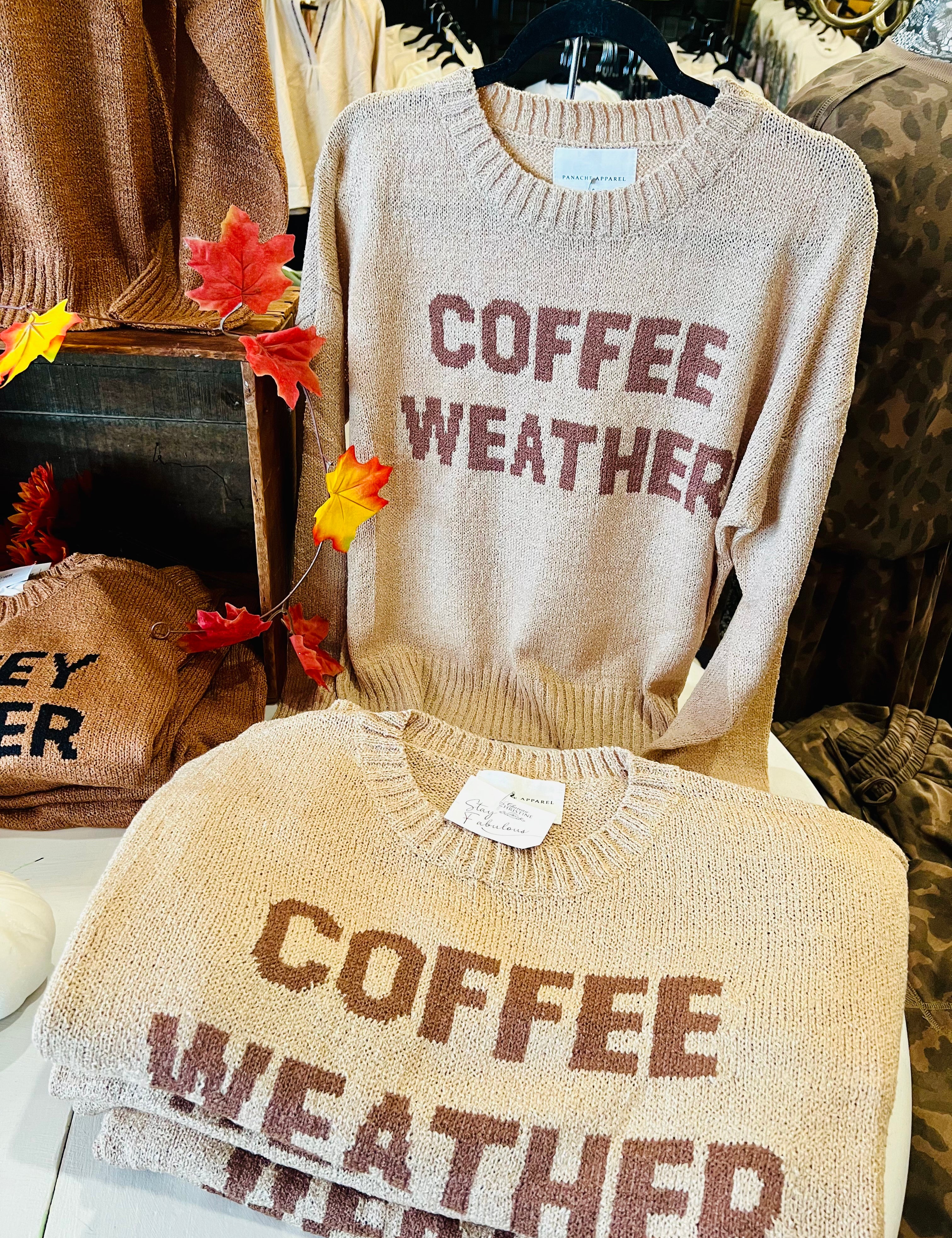 Tan Coffee Weather Lightweight Sweater