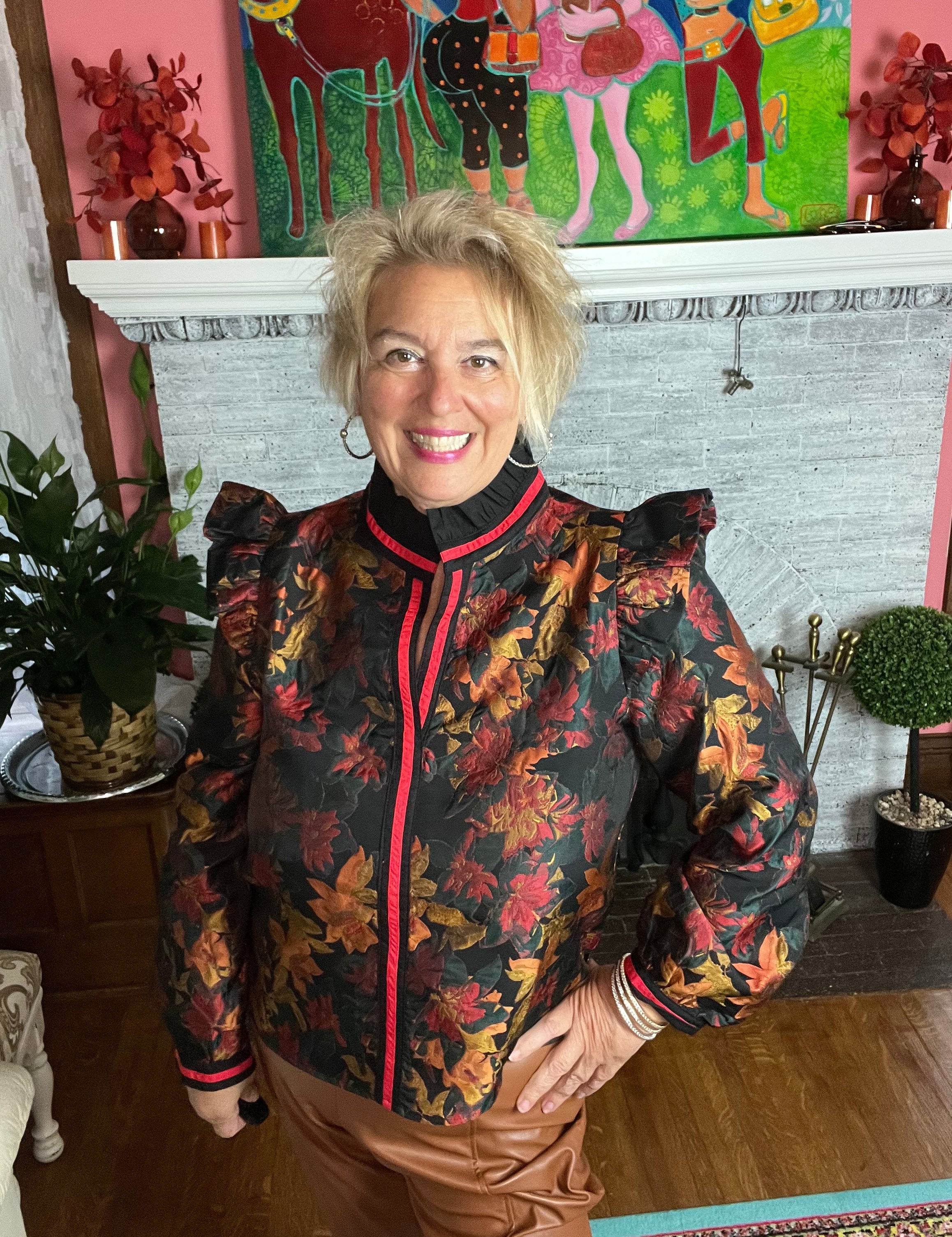 Warm Hues Jacquard Top