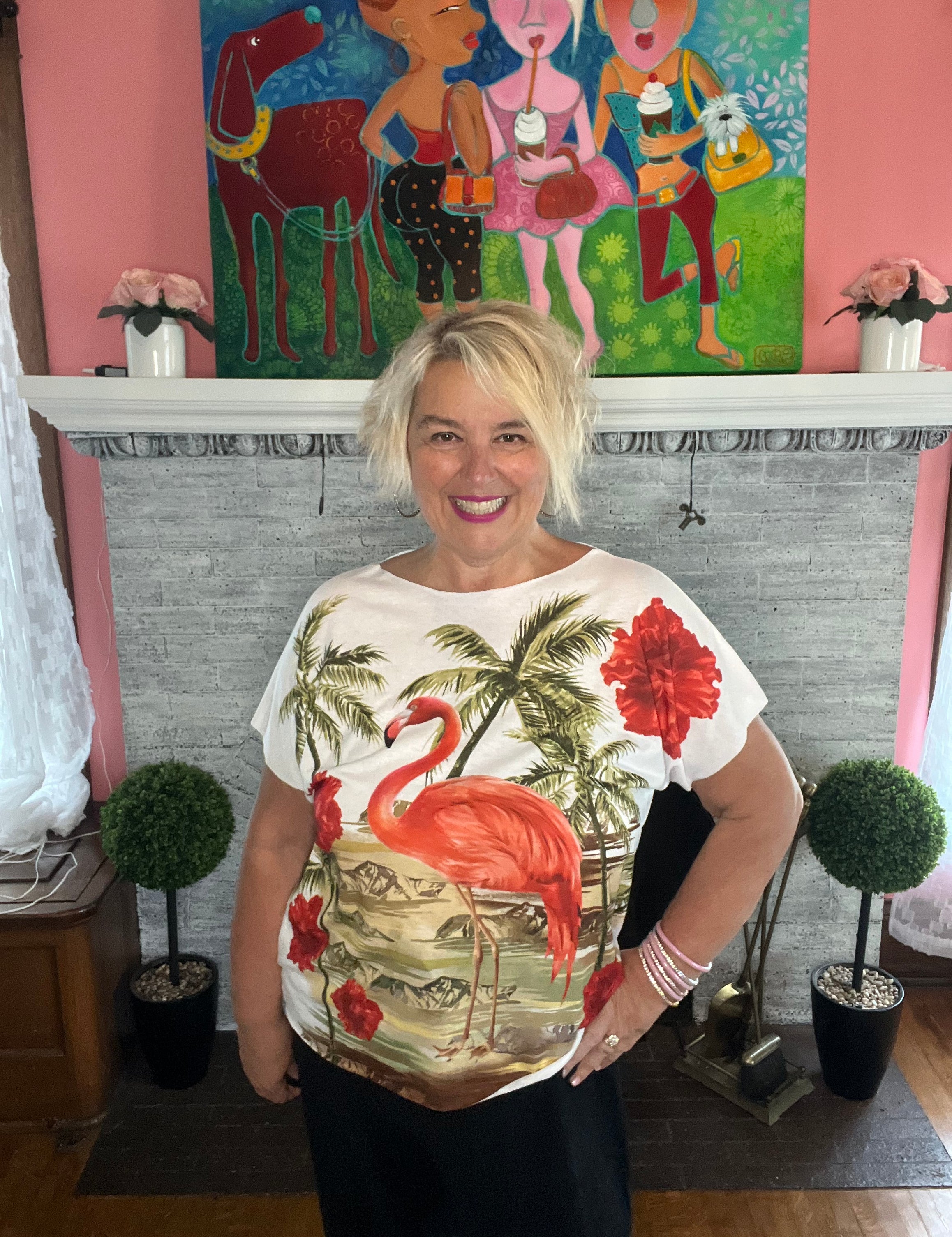 Flamingo Paradise Slouchy Tee