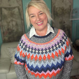 Tribal - Grey Mix Intarsia Sweater