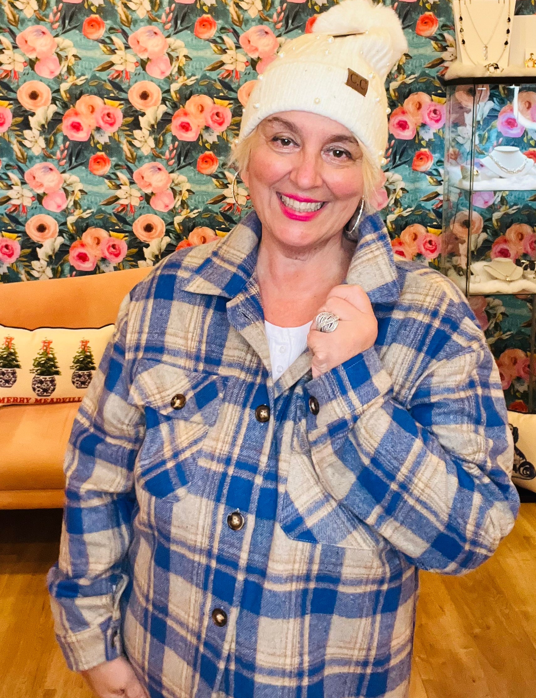 Toasty Long Plaid Jacket