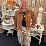 Abstract Leopard Barrel Pants