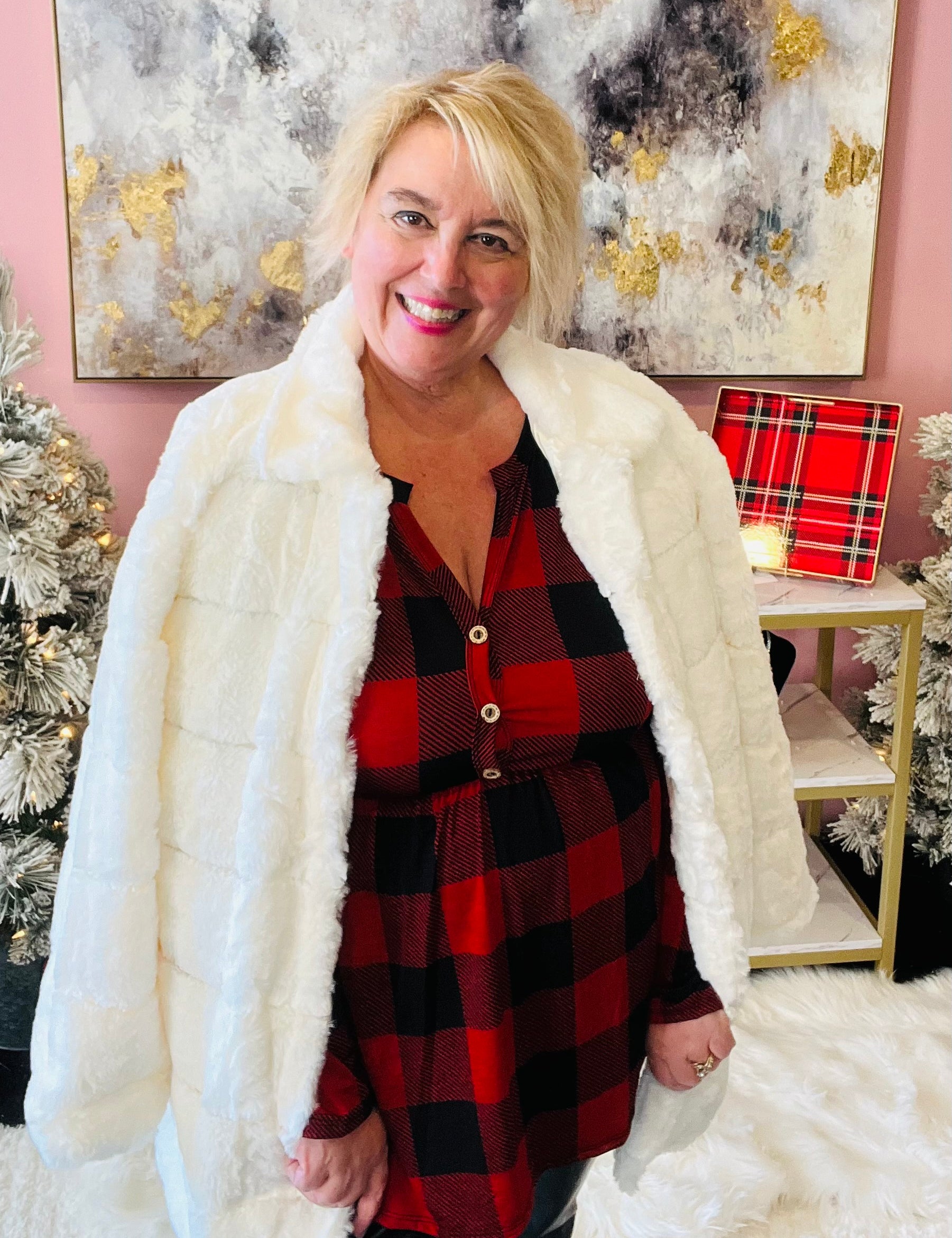 Snowy Mountains Faux Fur Jacket