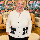 Pocket Bows Button Down Cardigan