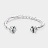 Pearl Metal Cuff Bracelet