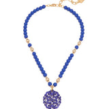 *Zenzii - Damask Pendant Beaded Collar Necklace