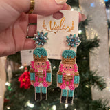 Festive Beaded Nutcracker Earring