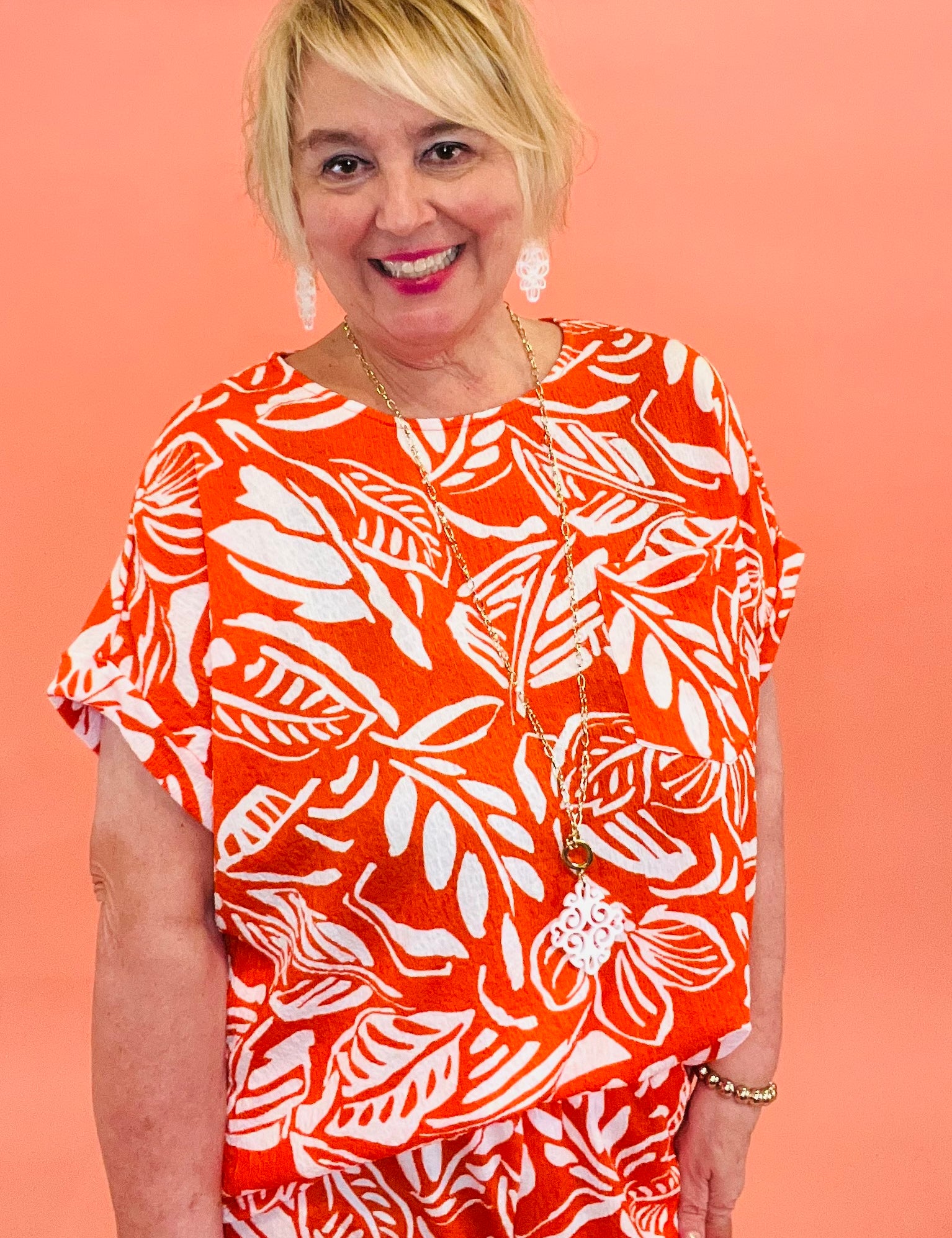 Orange Skies Tropical Top