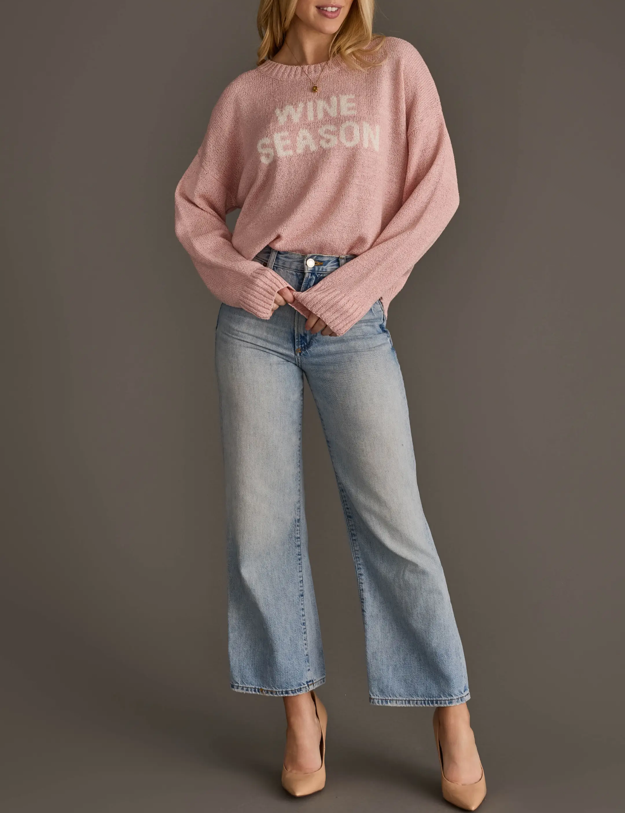 Light Pink Wine Season Sweater
