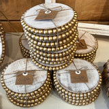 Gold Beaded Coaster Set