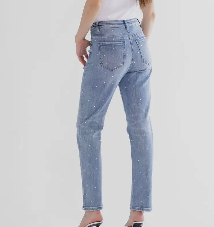 Razzle Dazzle Tummy Tuck Rhinestone Jeans