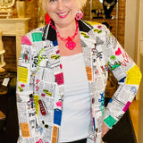 Joseph Ribkoff - Colorful Newspaper Print Blazer