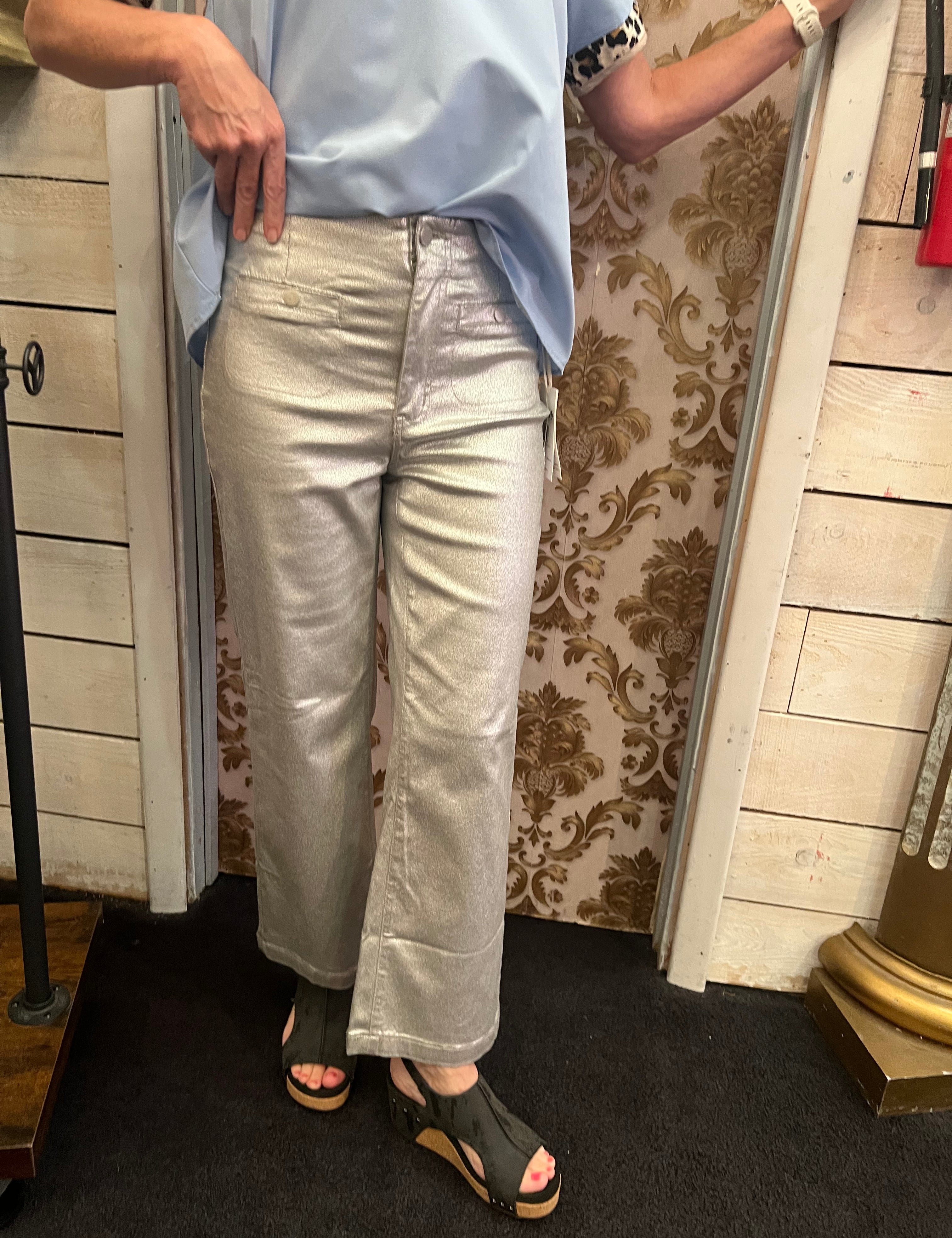 Charlie B - Metallic Silver Pants