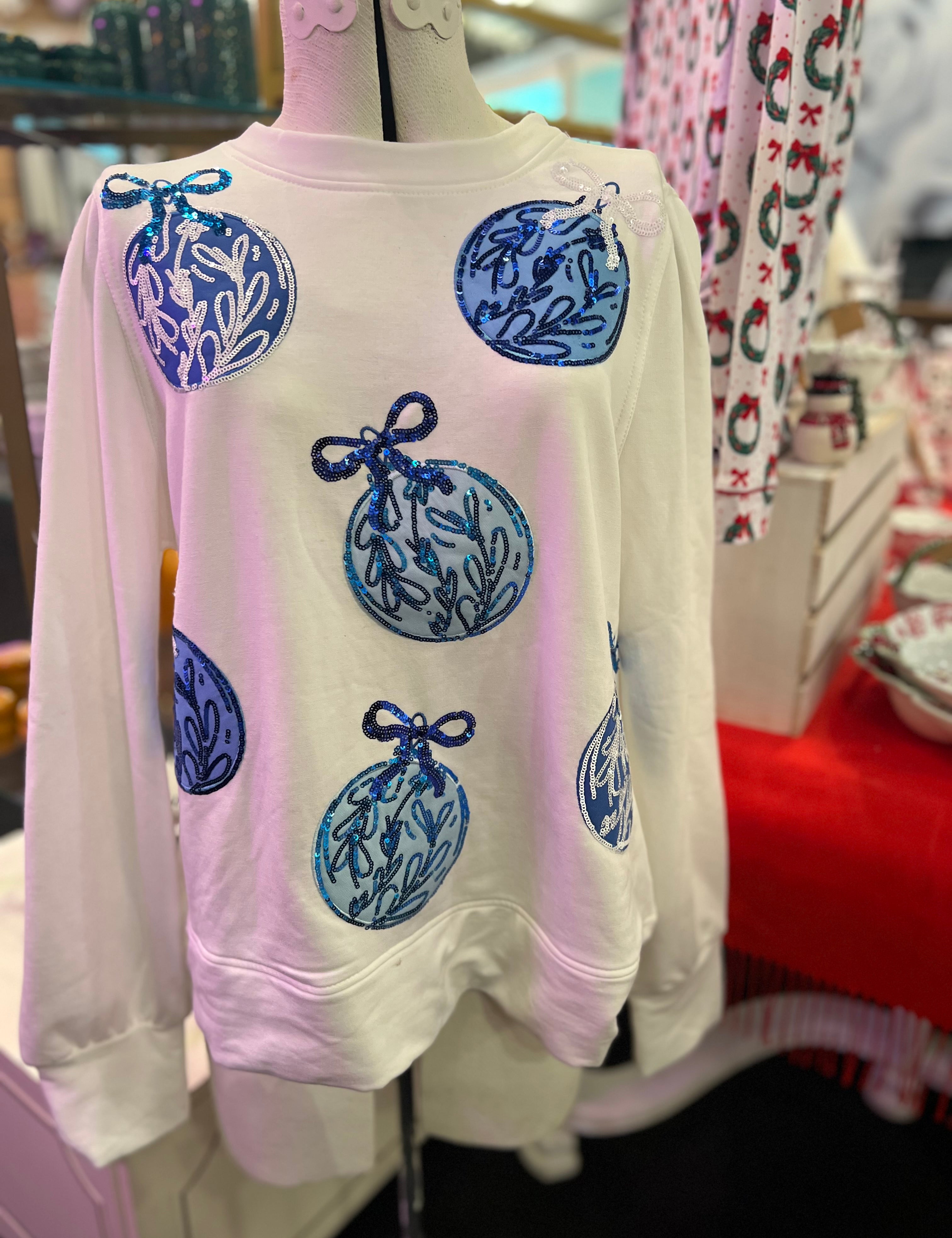 Kelly Blue Ornaments Sweatshirt